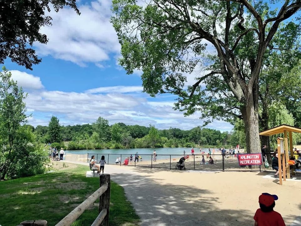 Arlington Resevoir/Beach. A great place for everyone, but it is especially great if you have young children, as the water is very shallow, clean and calm. Also plenty of seating area, playgrounds, and walking paths.