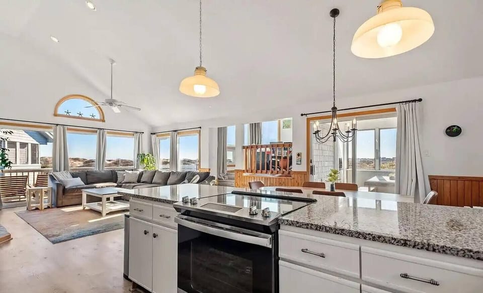 Open living space with ships watch. 