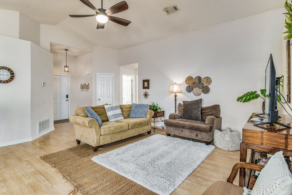 Sit back, relax, and catch up on your favorite shows with our Smart TV, the ultimate way to unwind after a long day of exploring.