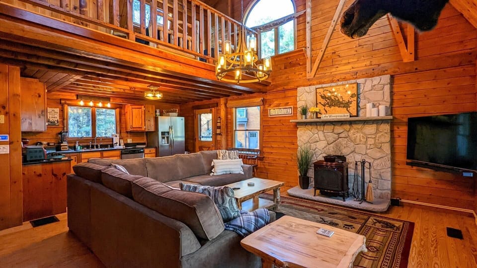 Living room and kitchen offers open floor plan