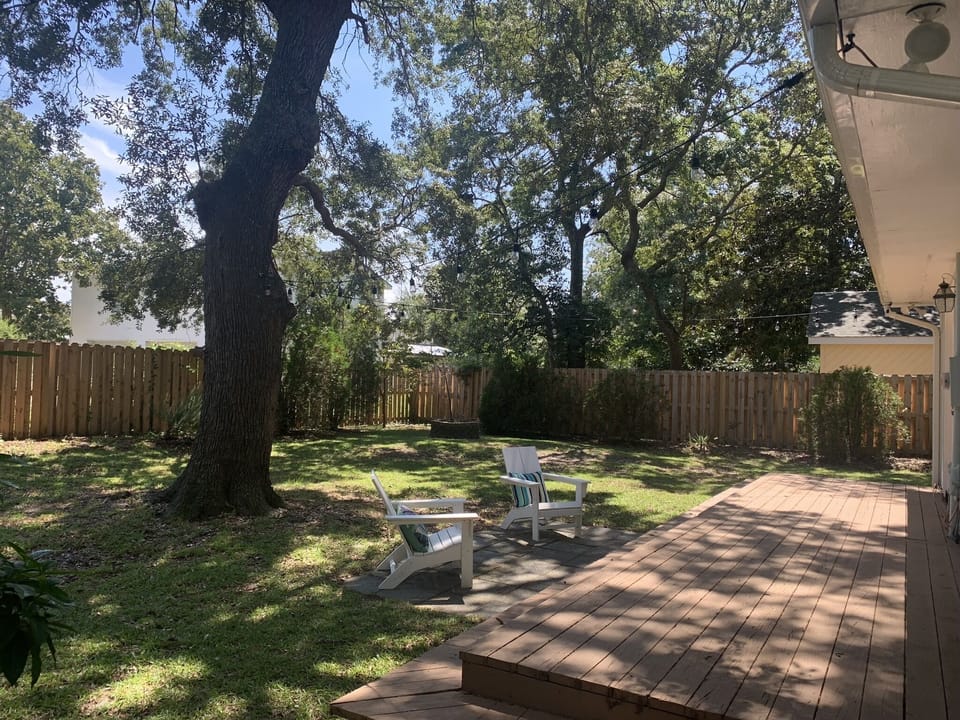 Fully fenced in back yard