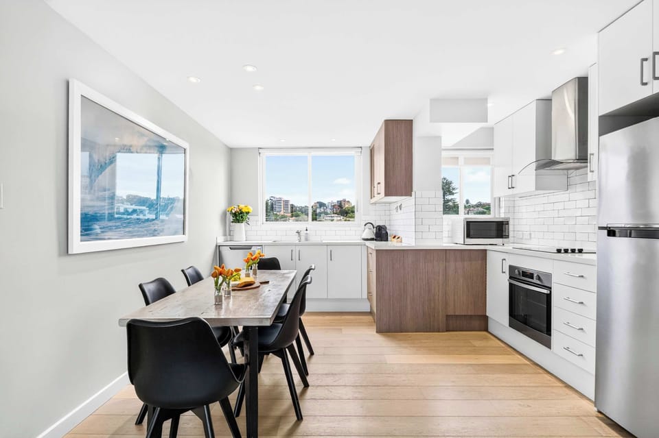 Great size kitchen with all the appliances you could need for your stay including full size fridge and dishwasher  