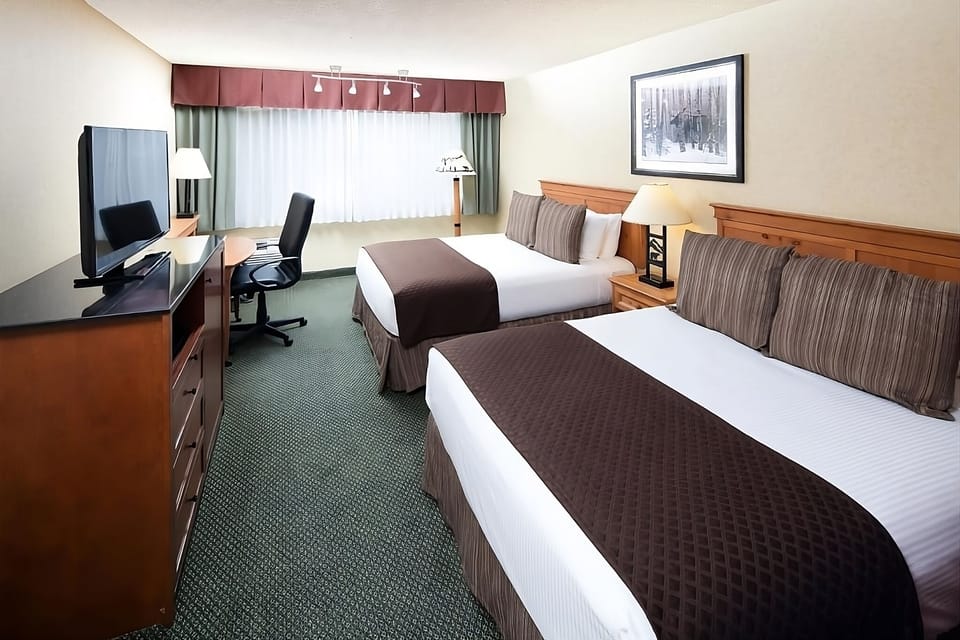 Stretch out comfortably with two plush beds and bright windows.