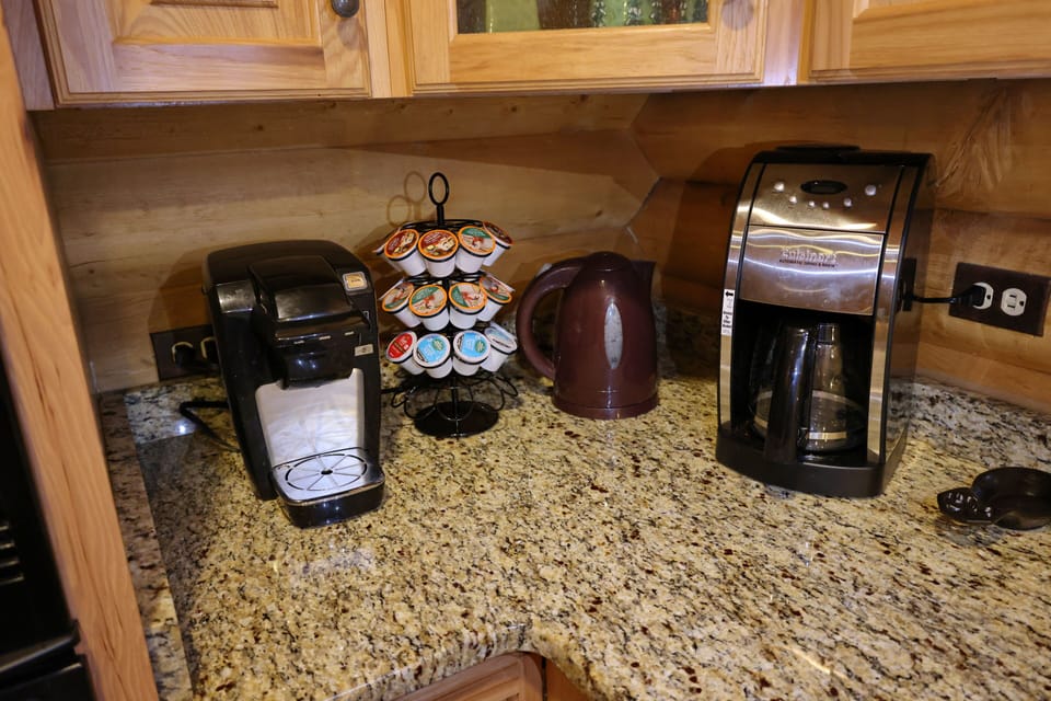 A well stocked kitchen for large family Christmas and Thanksgiving dinners.