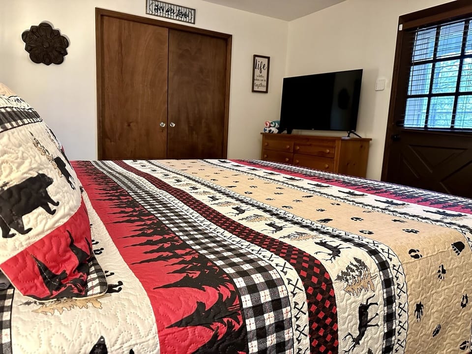 King Bed, New Large Roku TV, with access to the screened in porch & hot Tub!