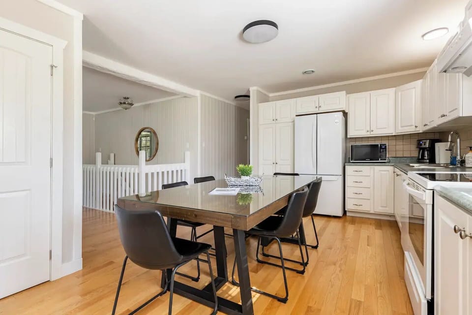 Kitchen with harvest table and lots of seating