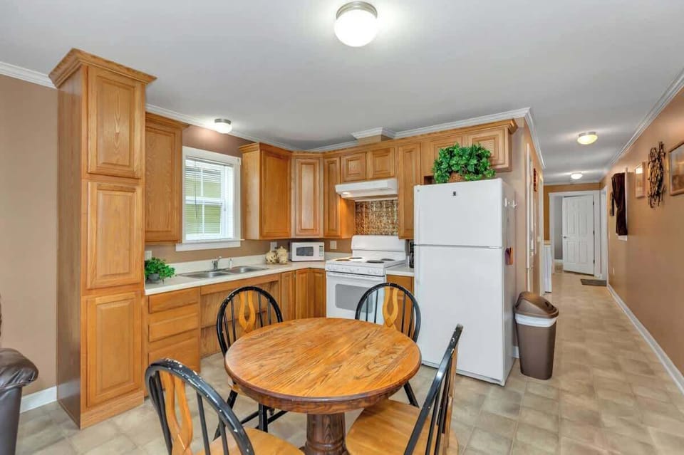 The kitchen is equipped with most anything you would need while staying at the cottage.
