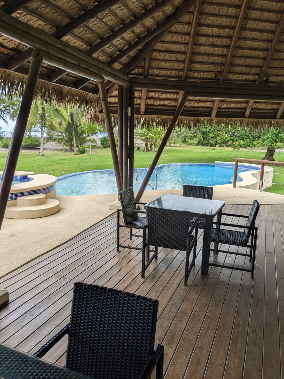 Our beach club sitting area to enjoy a beautiful Panama sunset.