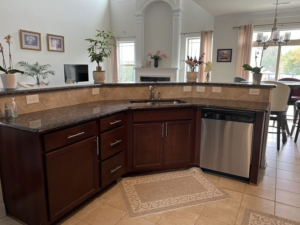 Kitchen with open Living Area
