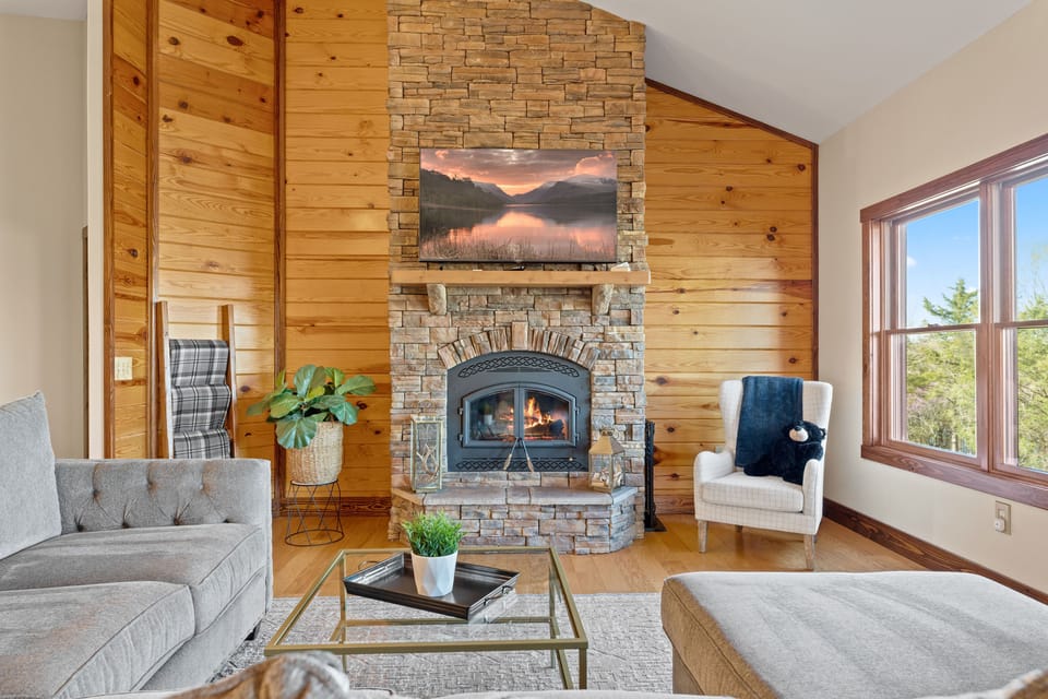 Woodburning fireplace