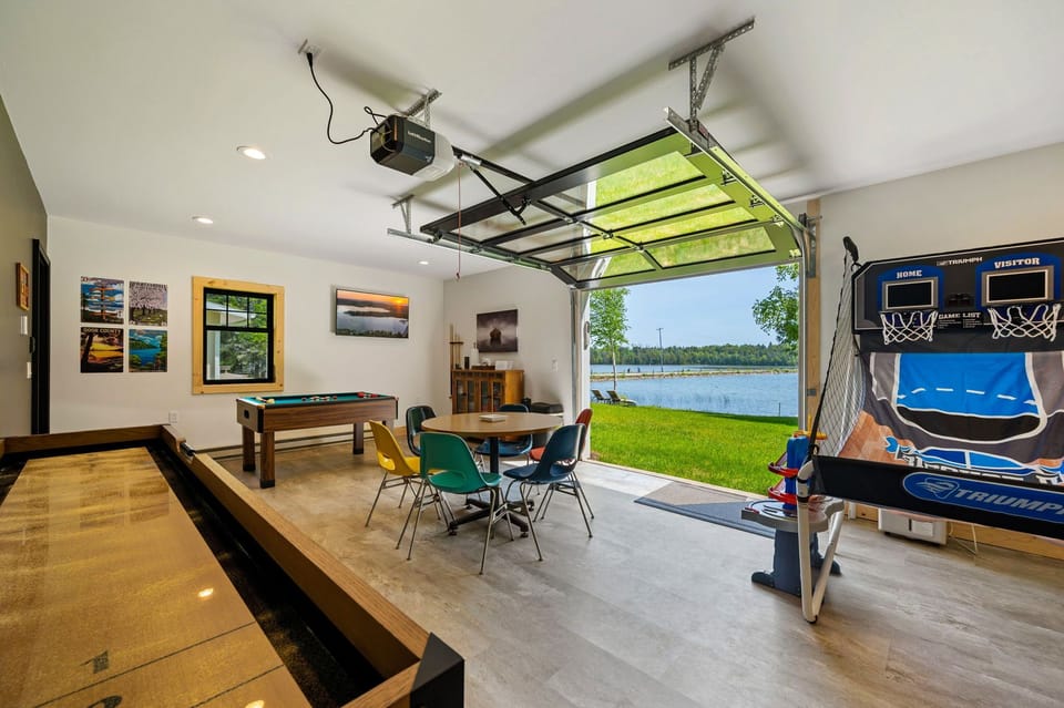 Enjoy the lakeside game room with shuffleboard, pop-a-shot, bumper pool, and plenty of board games for everyone!