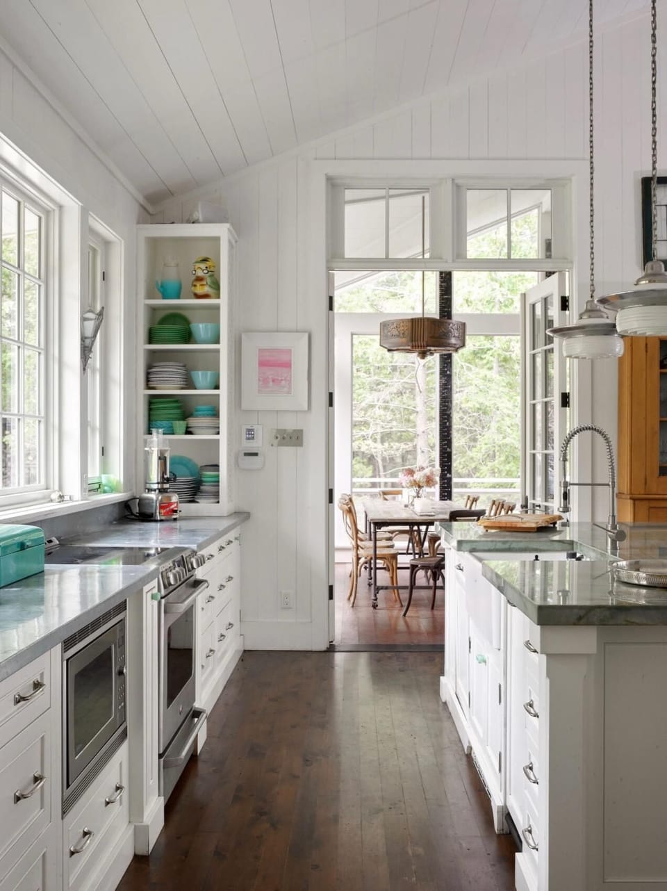 Main Cottage Kitchen - 9' island, marble and zink counters