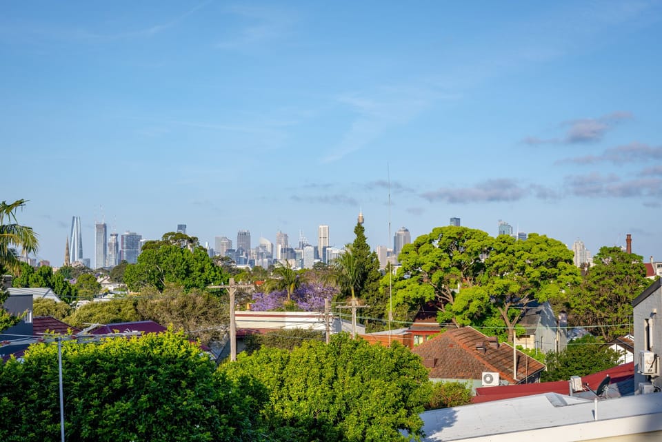 VIEW: Sydney City Skyline can be viewed from the Bedroom Balcony.