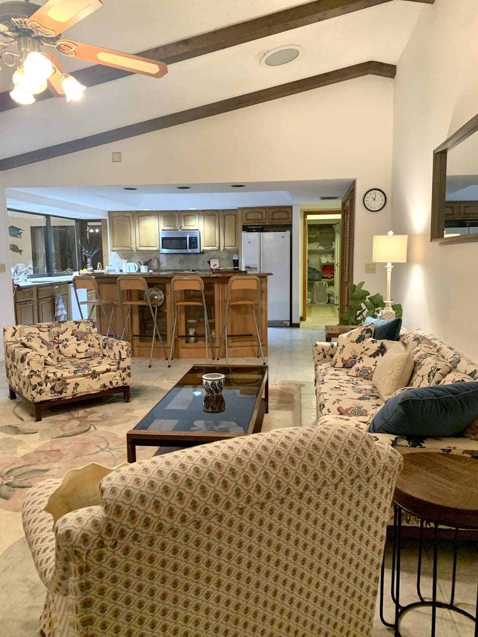 Great flow with an open concept family room and kitchen.