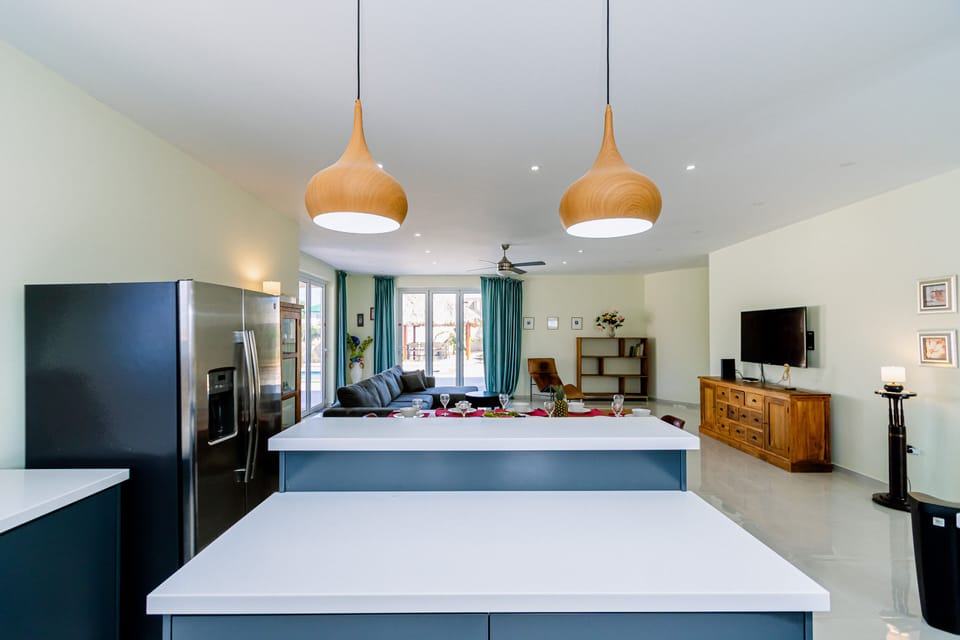 Kitchen with stainless steel appliances