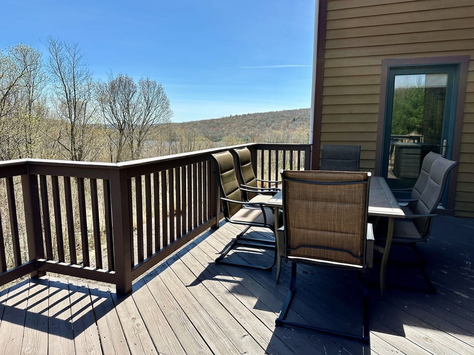 House 1 • Large Deck • Main Floor • Patio Table • Propane Gas Grill • Beautiful Mountain Views