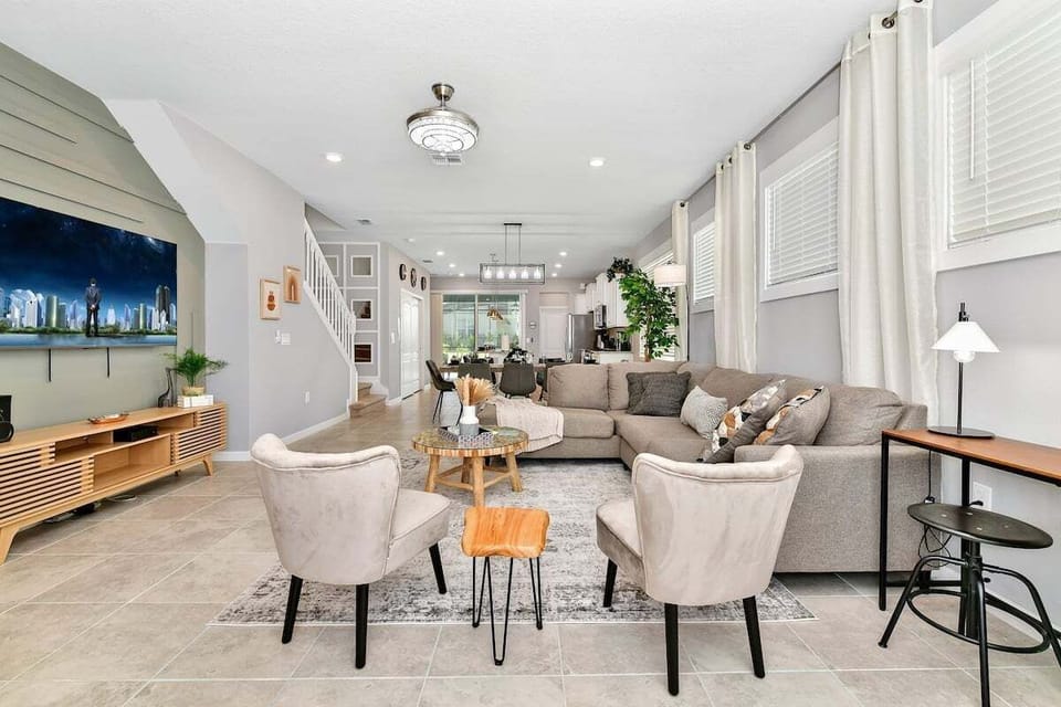 living room with smart TV