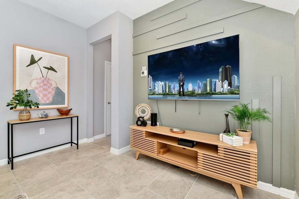 living room with smart TV