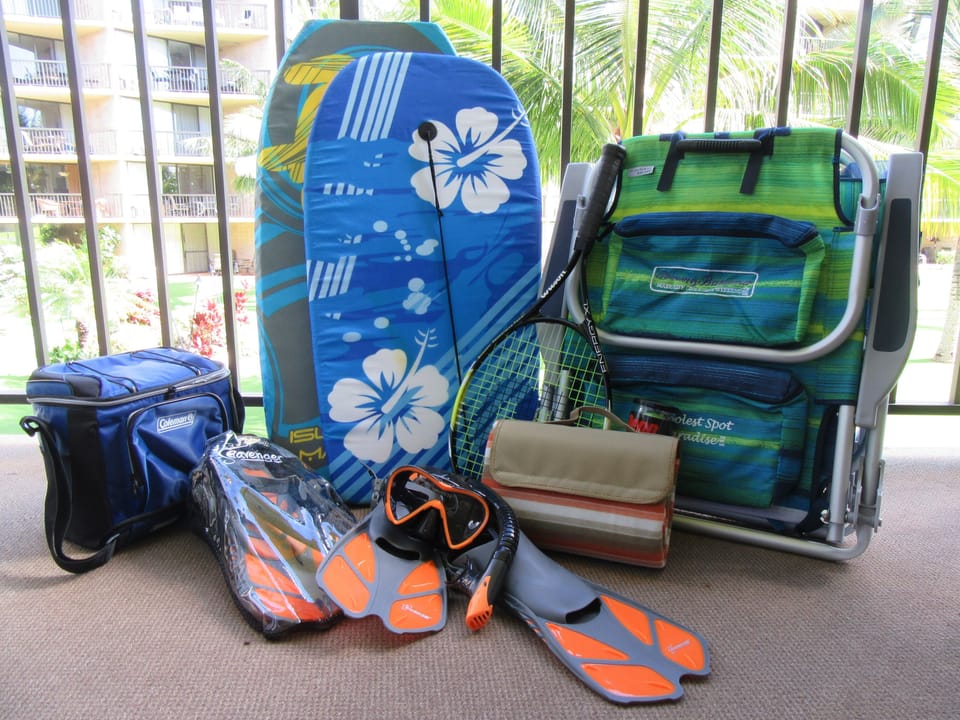 You'll find the beach items in the bedroom closet