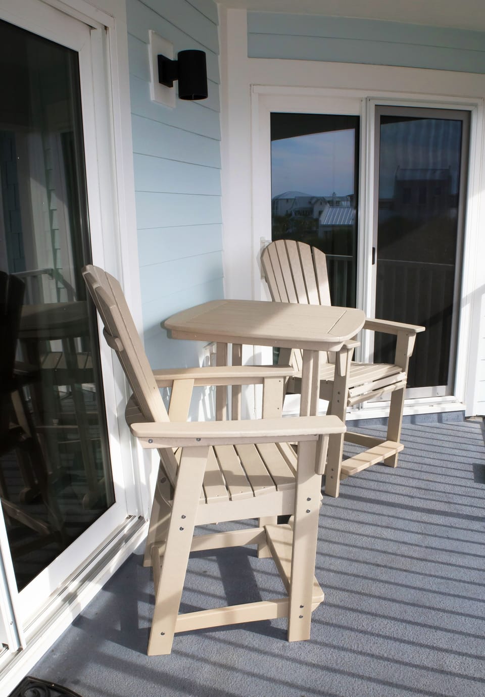 High Top Table and Chairs on our Private Balcony!