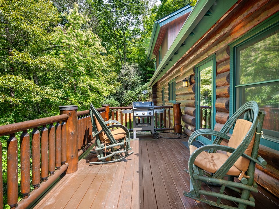 Outdoor grilling area located just outside the kitchen.