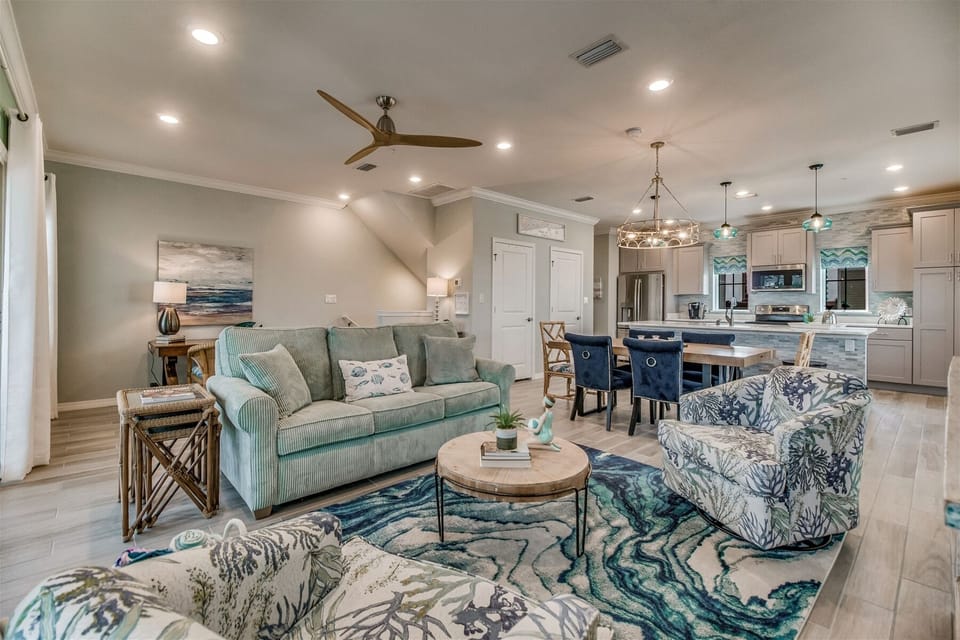 Lost Key Sugar Dune Retreat Living Room and Dining Room
