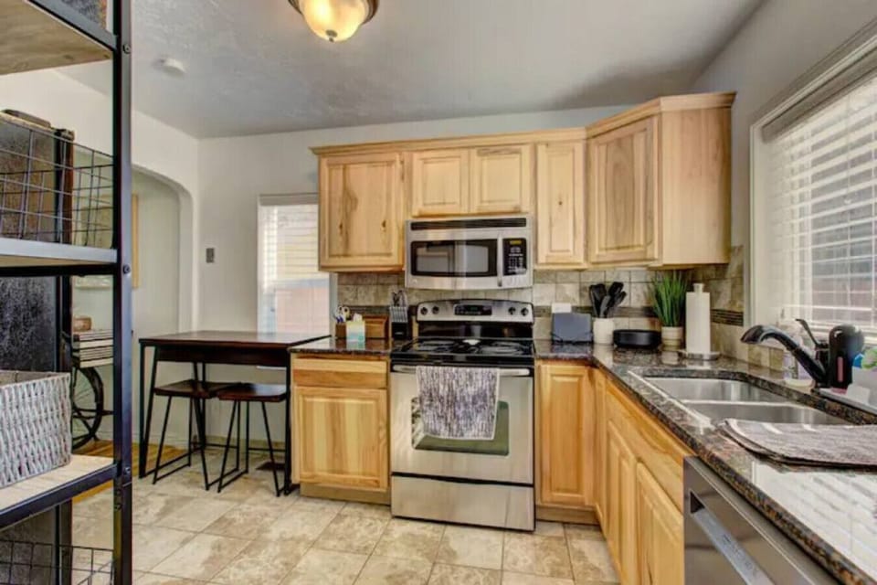 Kitchen from laundry room view
