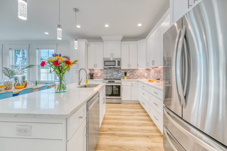 Modern appliances and plenty of prep space.