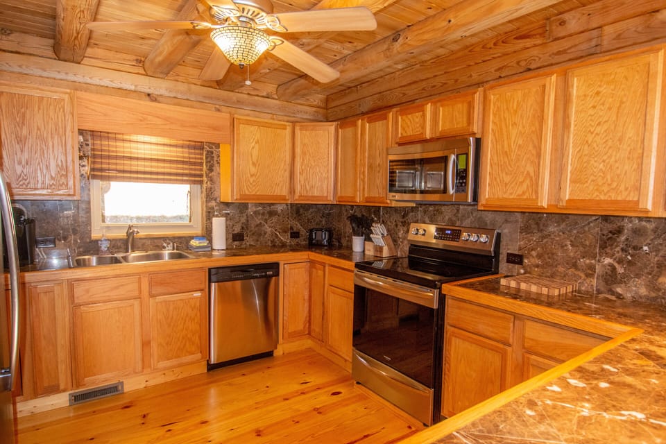 Fully-stocked kitchen with everything you need to cook...