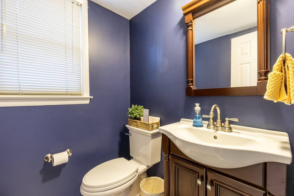 There's a main floor powder room located conveniently in the hall.