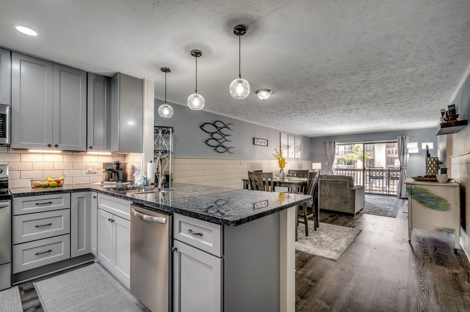Kitchen to dining view