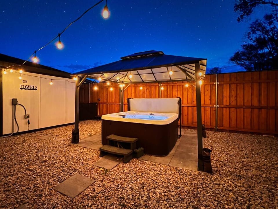 Pergola with towel hooks