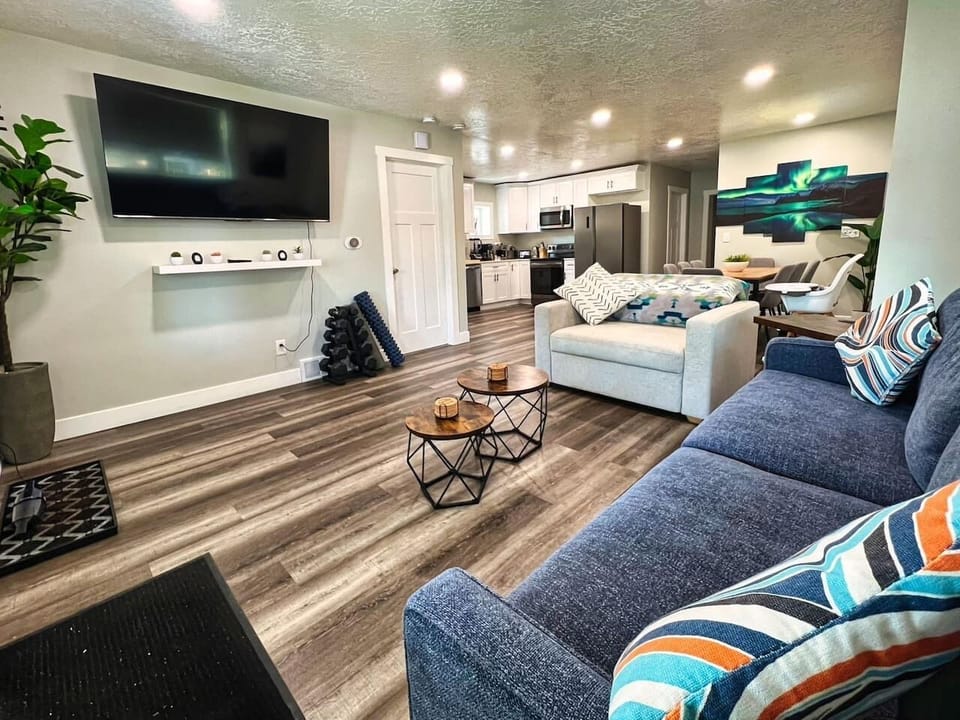 Living room with smart TV