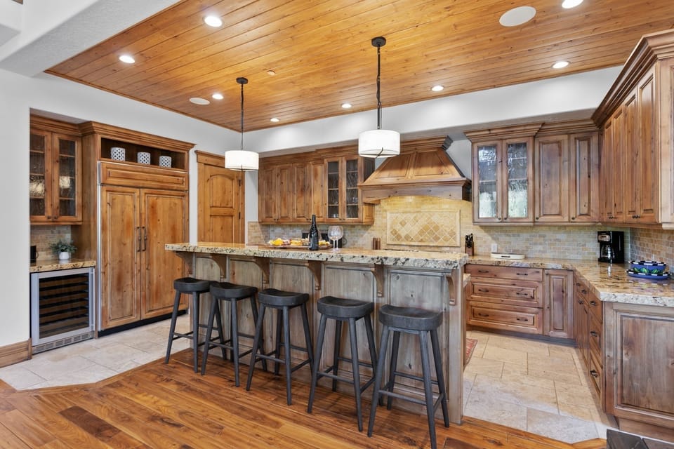 Indoors, Hardwood, Kitchen, Stained Wood, Kitchen Island