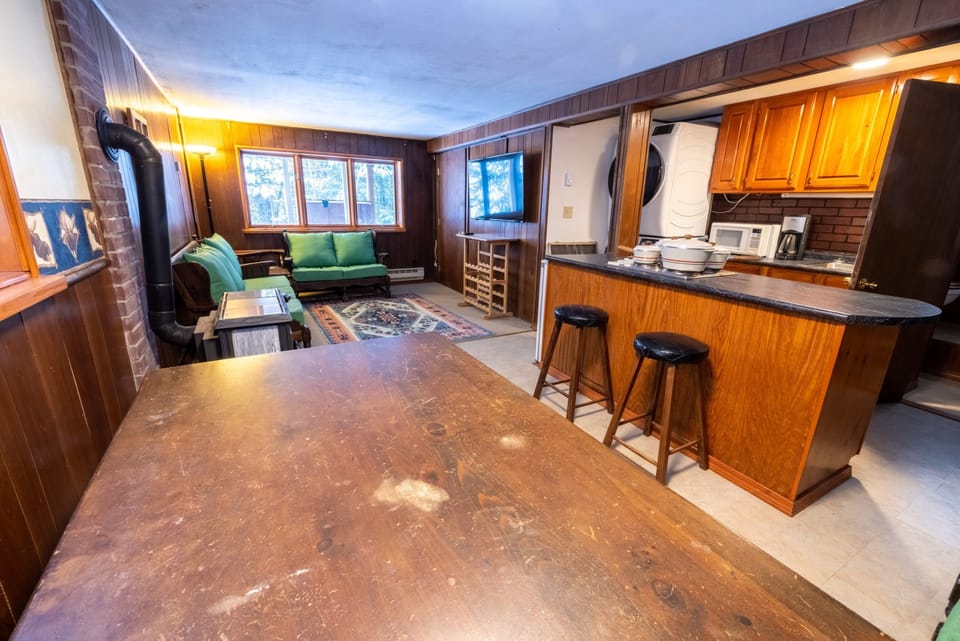 Full view of the living are in the lower level

