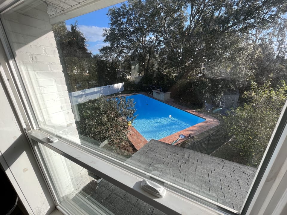 Pool from queen bedroom.
