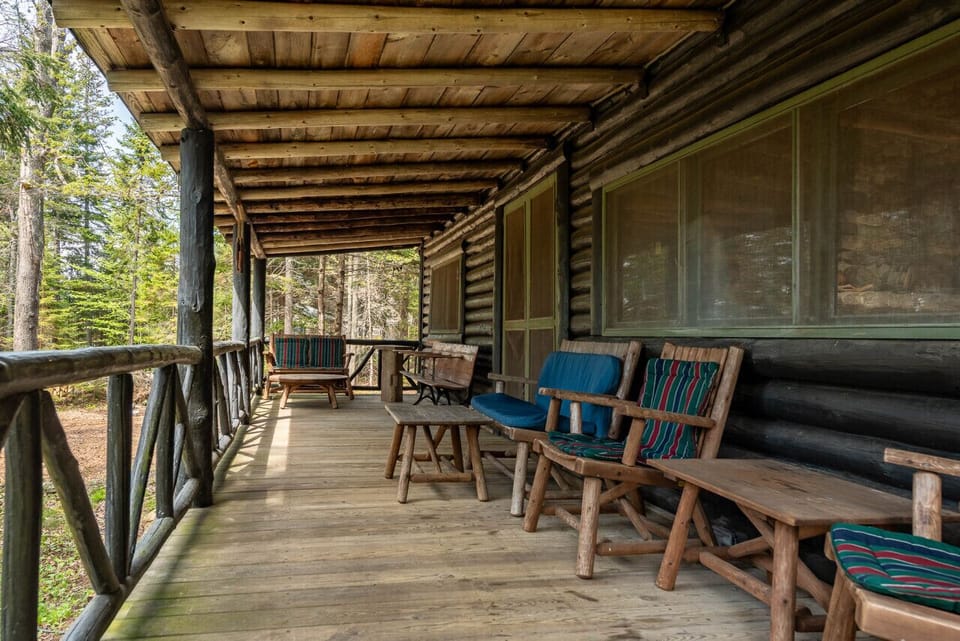 Back deck which has a slight water view into the harbor.