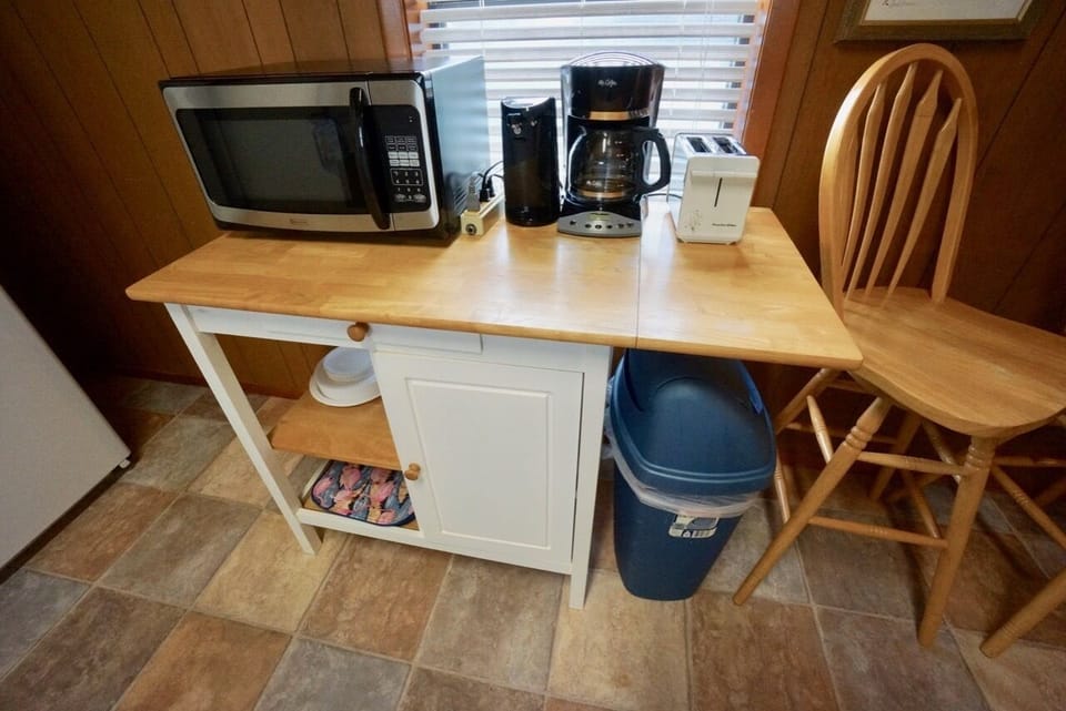 Microwave, Drip Coffee Maker and Toaster
