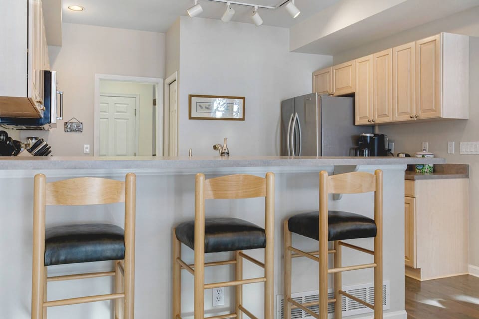 Kitchen with Bar Seating for 3
