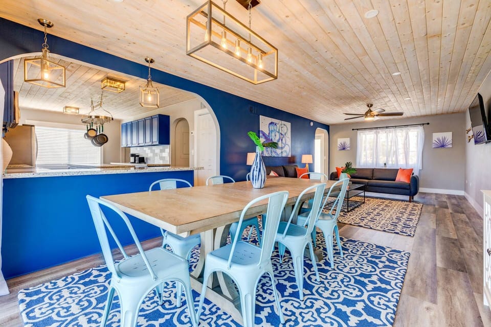Create cherished moments by gathering family and friends around the dining table for delicious meals and engaging conversations at Blue Water Paradise