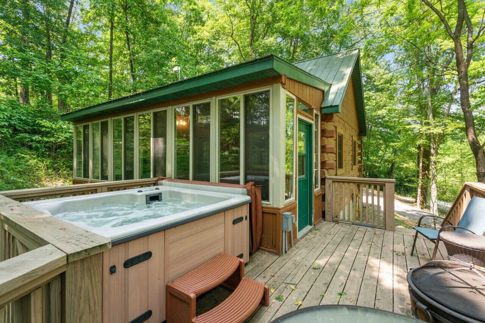 Private Hot Tub On Back Deck