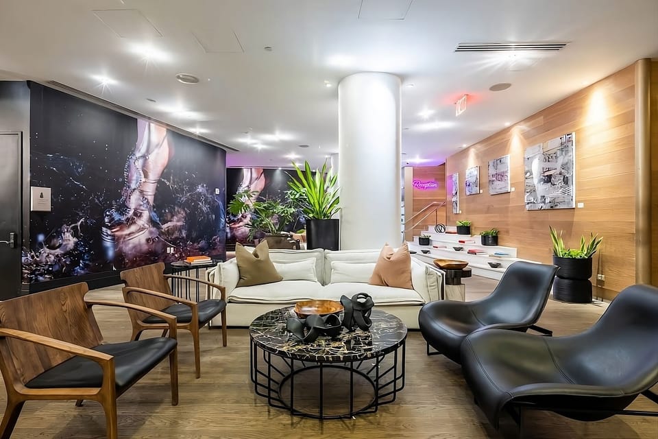 Settle into designer seating for relaxed drinks and conversation.