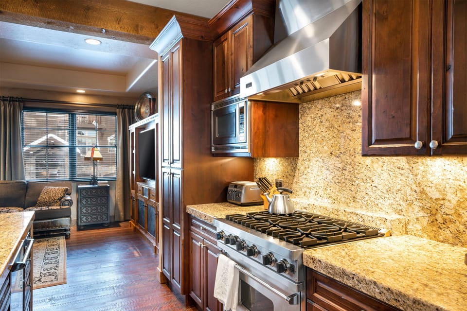 Gourmet kitchen.