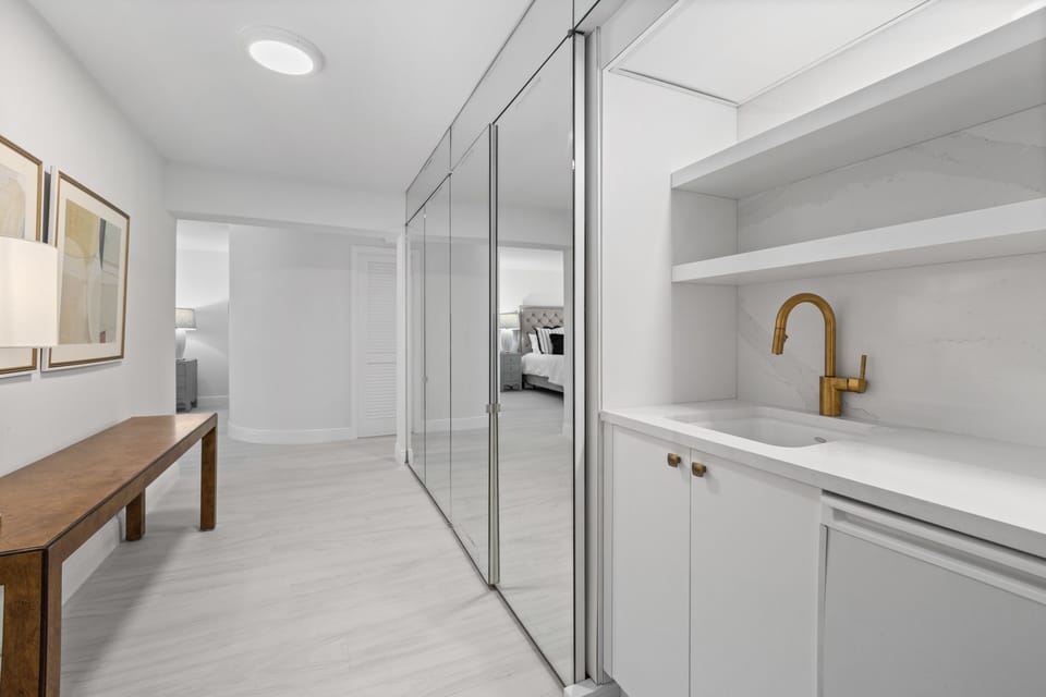 Master Bathroom Wet Bar & Mini Fridge