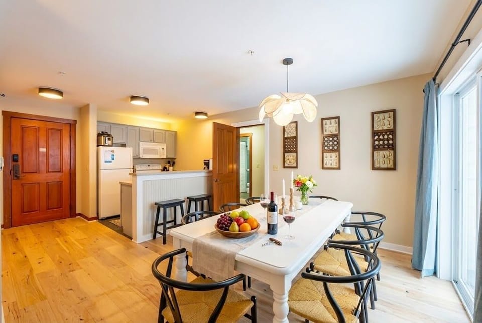 Gather around the table and enjoy delicious meals in this spacious dining area.