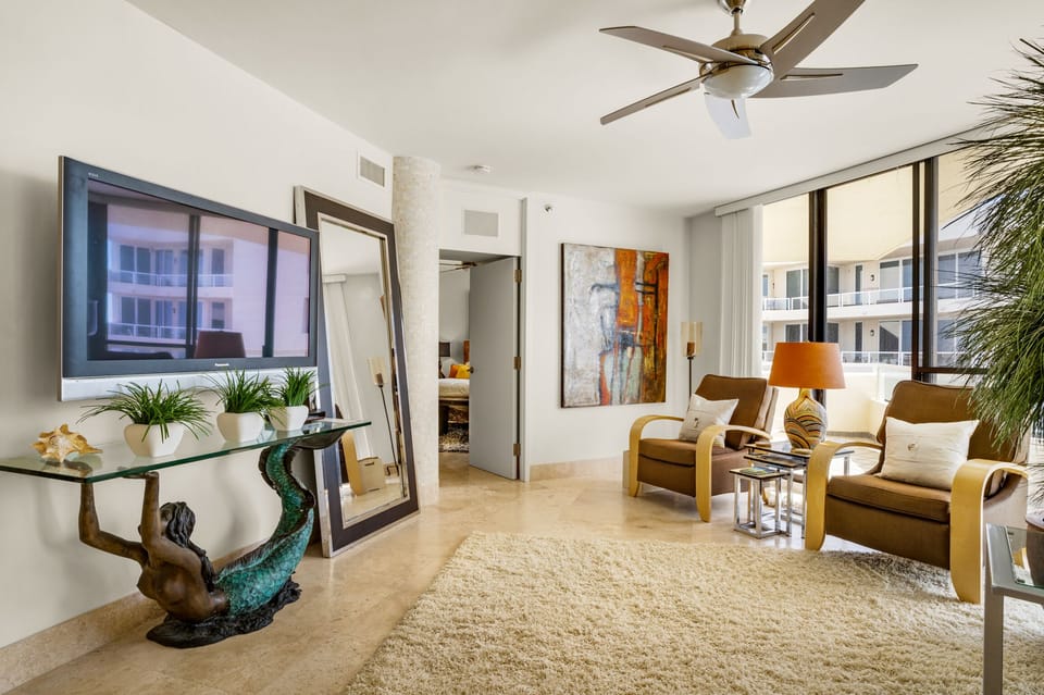 Enjoy a movie on the flat screen