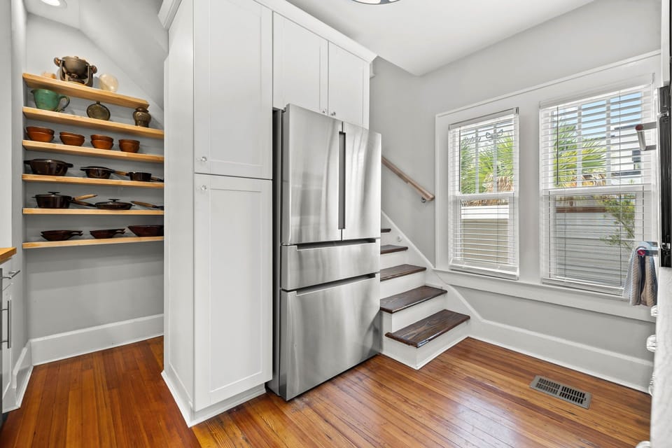 Stairs going into 2nd level from kitchen