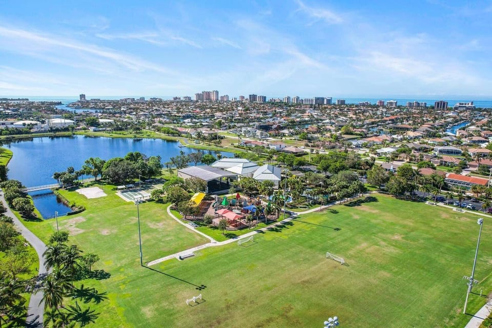 Mackle Park, located only 2blocks away. Soccer field, kids playground and more. 