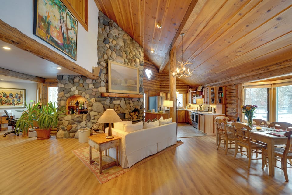 Living Room | Queen Sleeper Sofa | Wood-Burning Stove