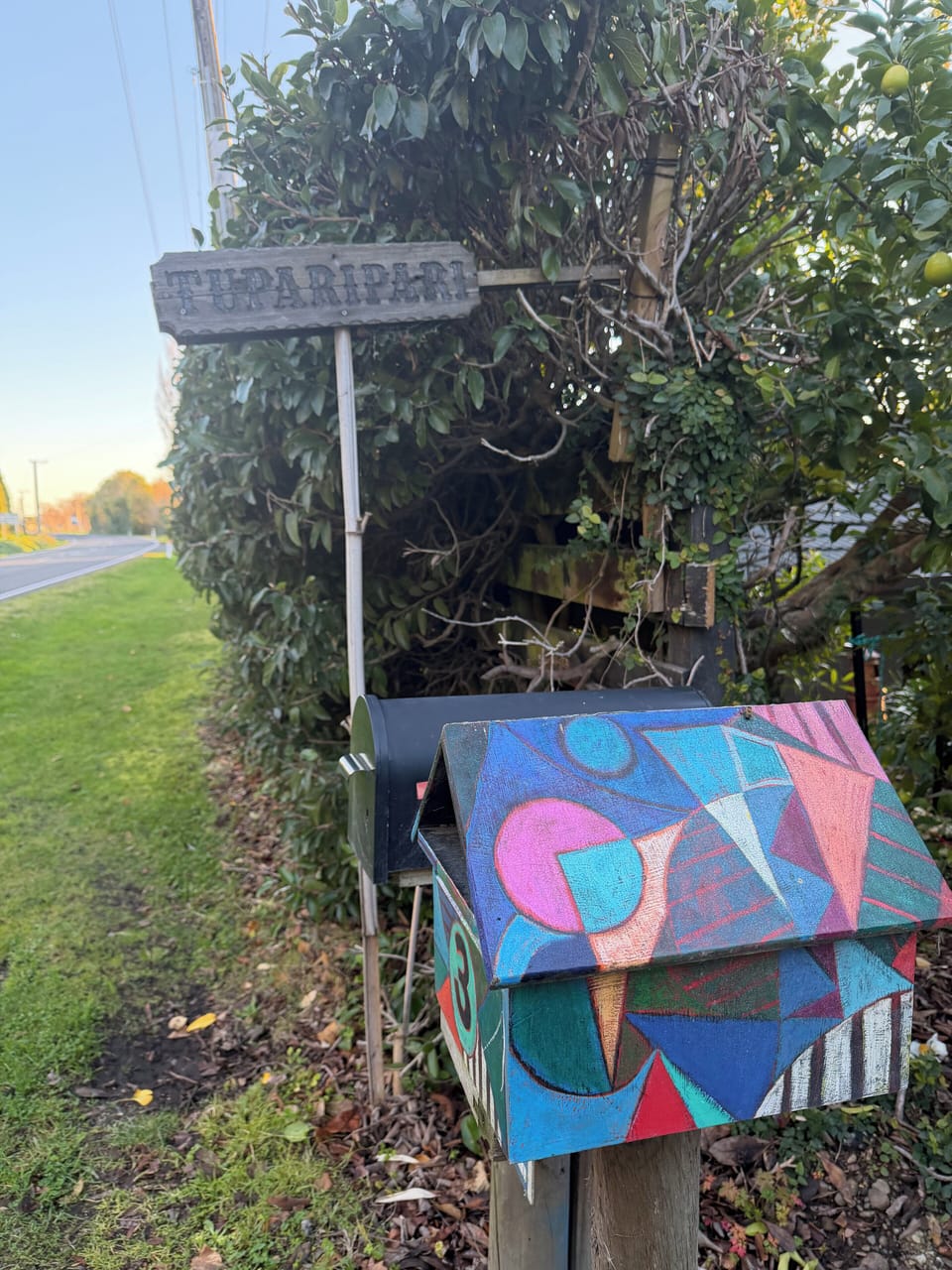 Entrance colourful letterbox
